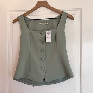 Abercrombie & Fitch Sage Green Sleeveless Blouse